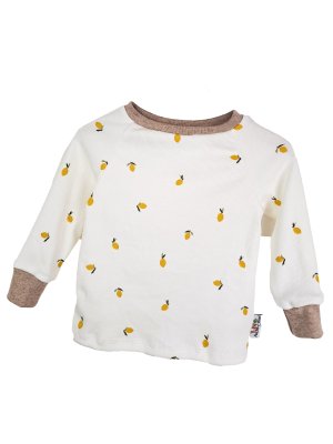 Langarmshirt Feinripp Zitronen 74/80