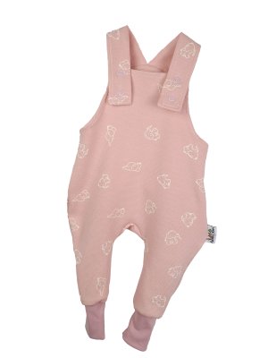 Latzhose Waffel Elefanten rosa