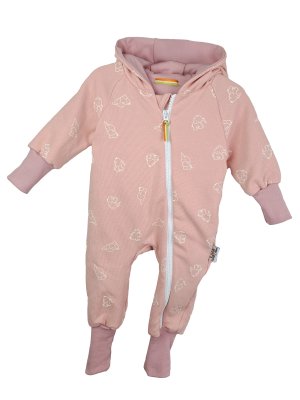 Sweatoverall Waffel Elefanten rosa