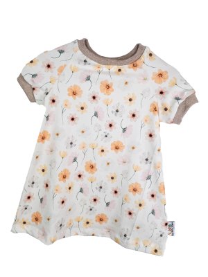 Kurzarmkleid Sommerblumen pastell