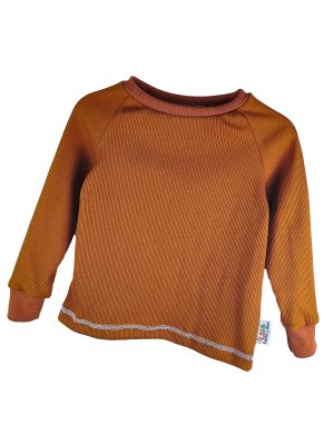 Langarmshirt Feinripp zimt