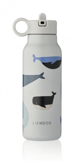 Liewood Falk Wasserflasche 350ml whales/ cloud blue