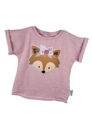 Shirty Blumenfuchs-Patch rosa