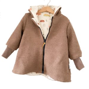 Walkmantel braun meliert mit Fuchs & Reh