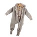 Walkoverall sand meliert mit Fuchsi creme