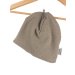 Beanie Feinstrick beige 50-54 doppellagig