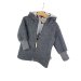 Walkjacke grau meliert mit Pinguinbaby
