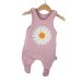 Strampler Gänseblümchen-Patch rosa
