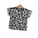 T-Shirt mit Umschlagarmen Musselin Leo schwarz 86/92