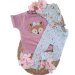 Blumenfuchs-Patch rosa Outfit
