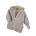 Walkjacke Merinofleece sand mit Fuchsi creme 86/92