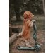 Kurzarmkleid Musselin Zimt