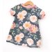 Kurzarmkleid Rosenzauber Petrol
