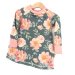 Langarmkleid Rosenzauber petrol