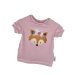 T-Shirt Blumenfuchs-Patch rosa