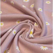 Waffeljersey Gänseblümchen rosa