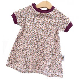 Kurzarmkleid Blümchen Flieder
