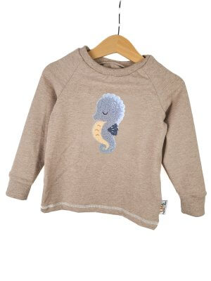 Langarmshirt Seepferdchen-Patch sand