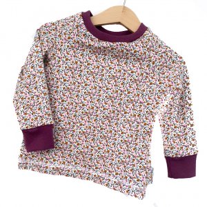 Langarmshirt Blümchen Flieder