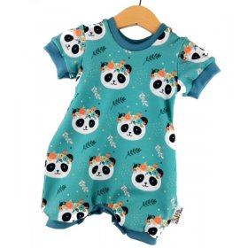 Einteiler kurz Panda petrol