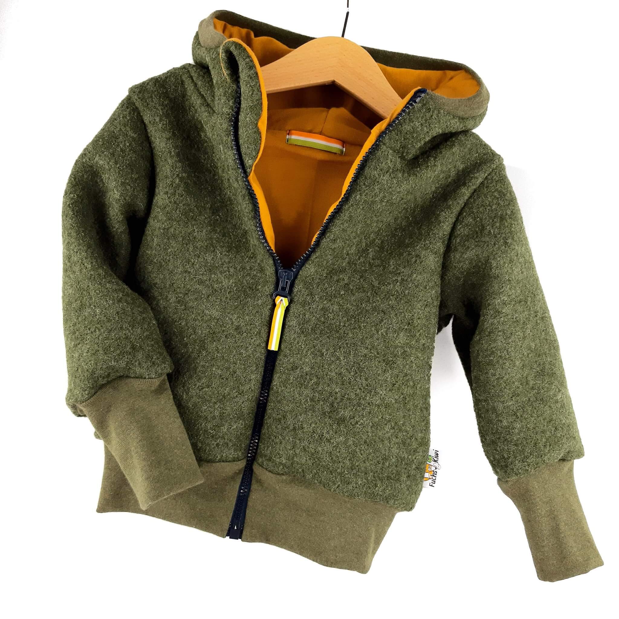 Walkjacke moosgrün meliert