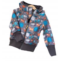 Softshelljacke Waldtiere grau