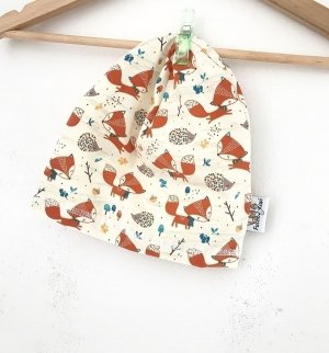 Beanie Winterfüchse creme 50-54