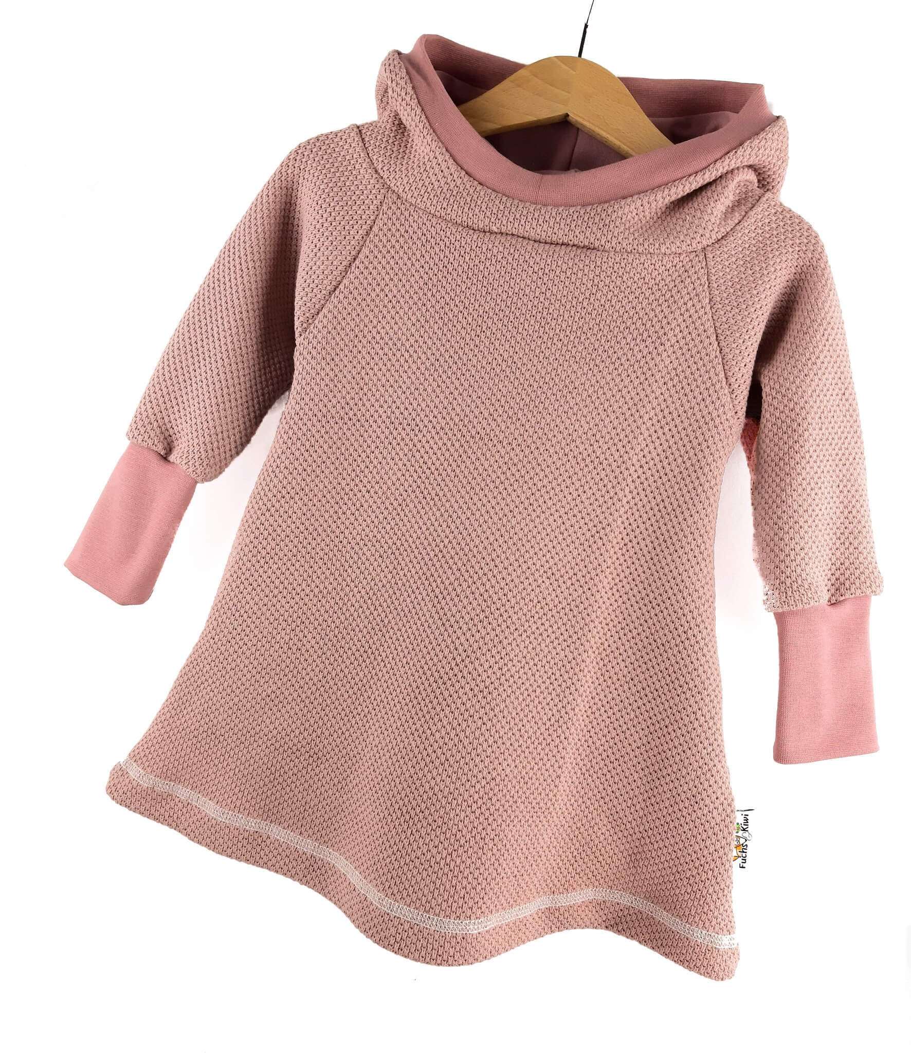 Hoodiekleid Grobstrick altrosa