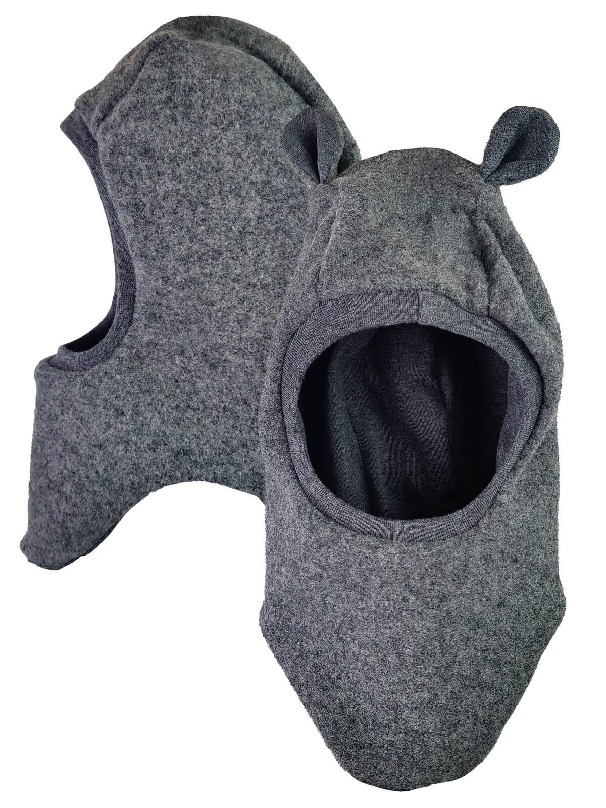 Schlupfmütze aus Merino Wollfleece grau