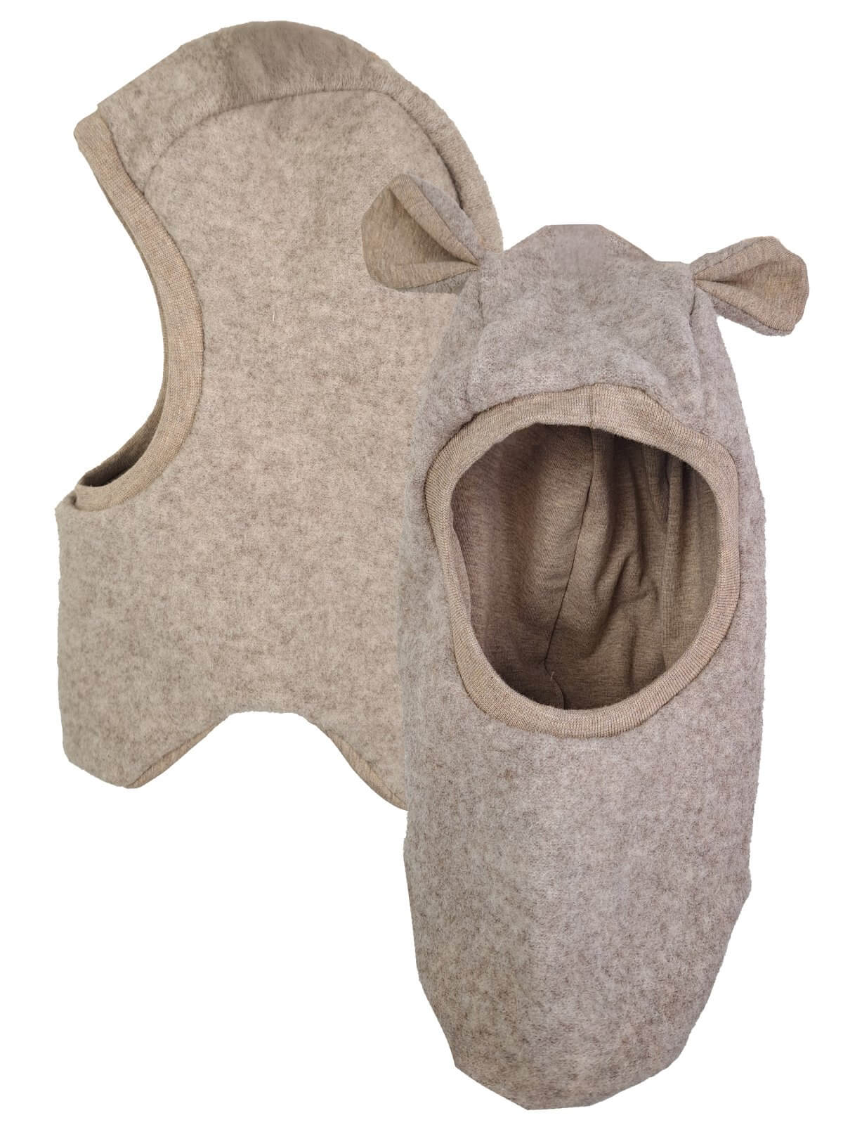 Schlupfmütze aus Merino Wollfleece sand meliert