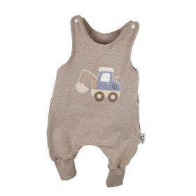 Strampler Bagger blau-Patch sand