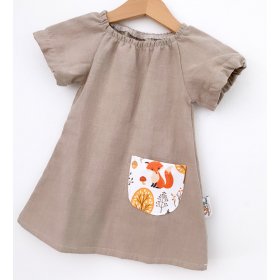 INDIVIDUELL Kurzarmkleid Leinen Sand