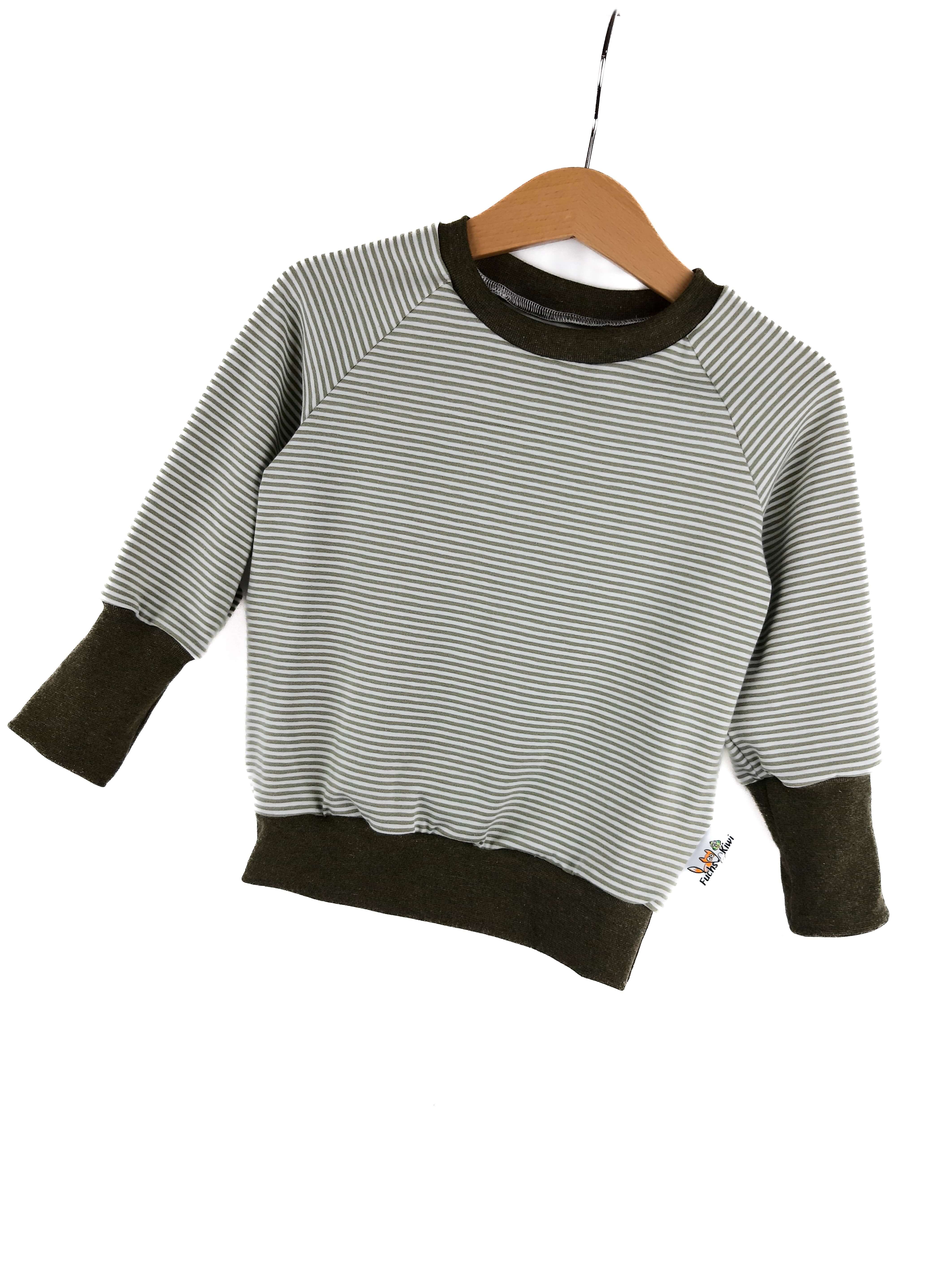 Pullover Streifen salbei 62/68