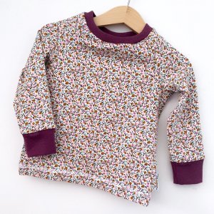 Langarmkleid Blümchen Flieder