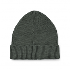 Liewood Ezra Baumwoll-Rippstrickmütze forest green