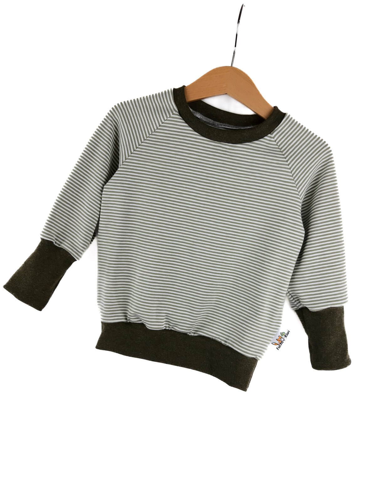 Pullover Streifen salbei 62/68
