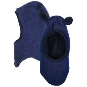 Schlupfmütze aus Merino Wollfleece blau