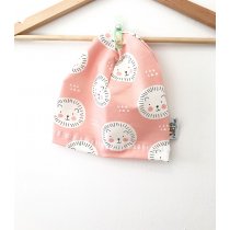 Beanie Löwe rosa 46-48 gefüttert mit Teddyfell