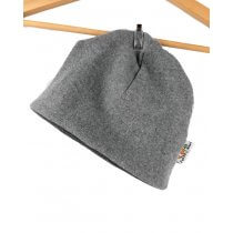 Beanie Feinstrick grau