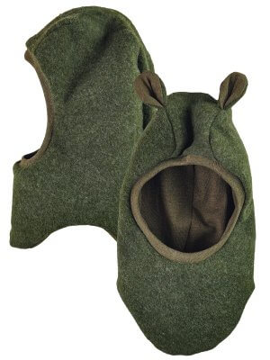 Schlupfmütze aus Merino Wollfleece moosgrün