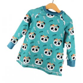 Langarmkleid Panda petrol