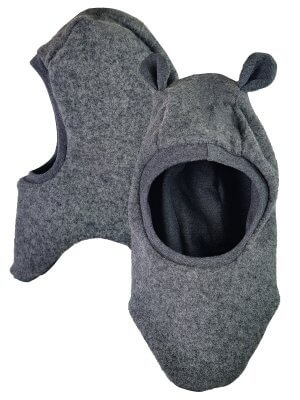Schlupfmütze aus Merino Wollfleece grau