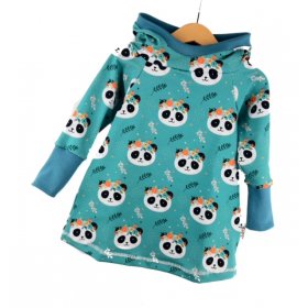 Hoodiekleid Panda petrol