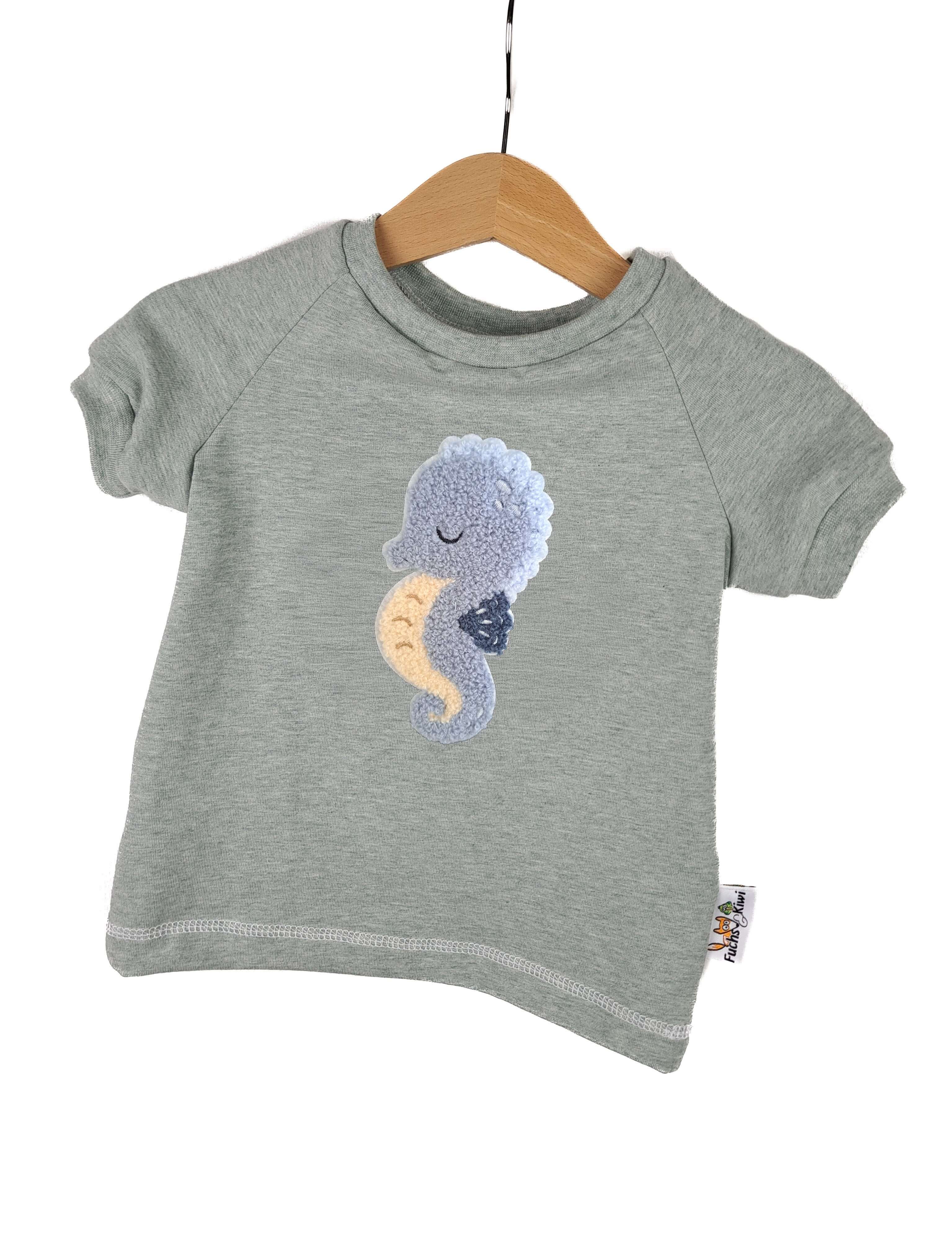 T-Shirt Seepferdchen-Patch mint