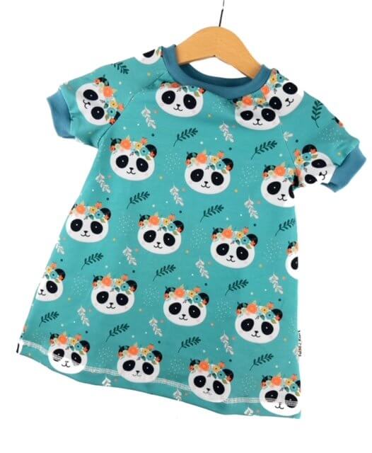 Kurzarmkleid Panda petrol