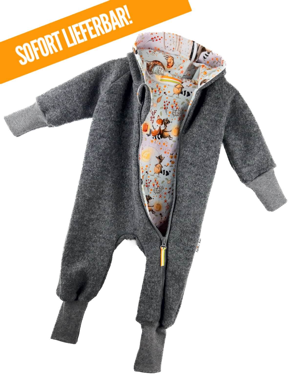 Walkoverall grau mit Freundschaftstanz