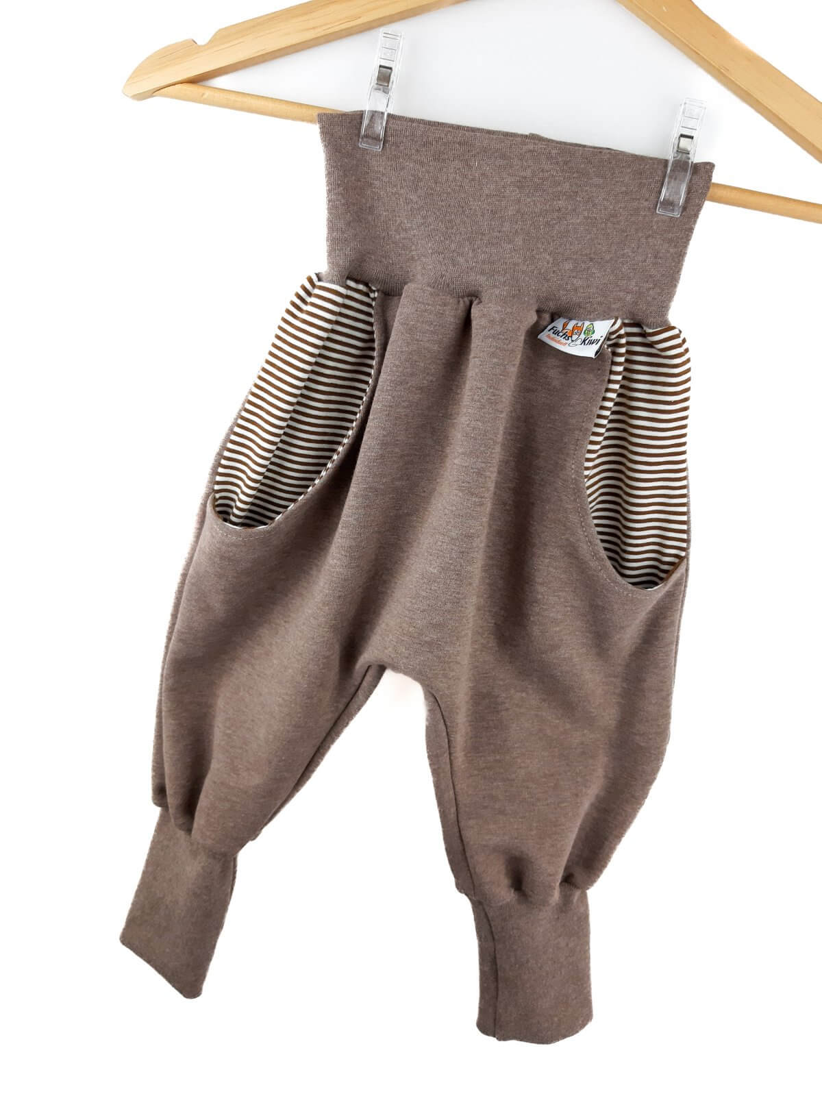 Indi Sweat Pumphose braun meliert mit Streifen braun