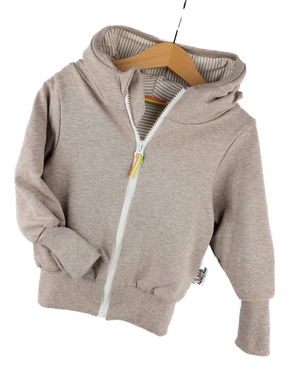 Sweatjacke Streifen beige 98/104