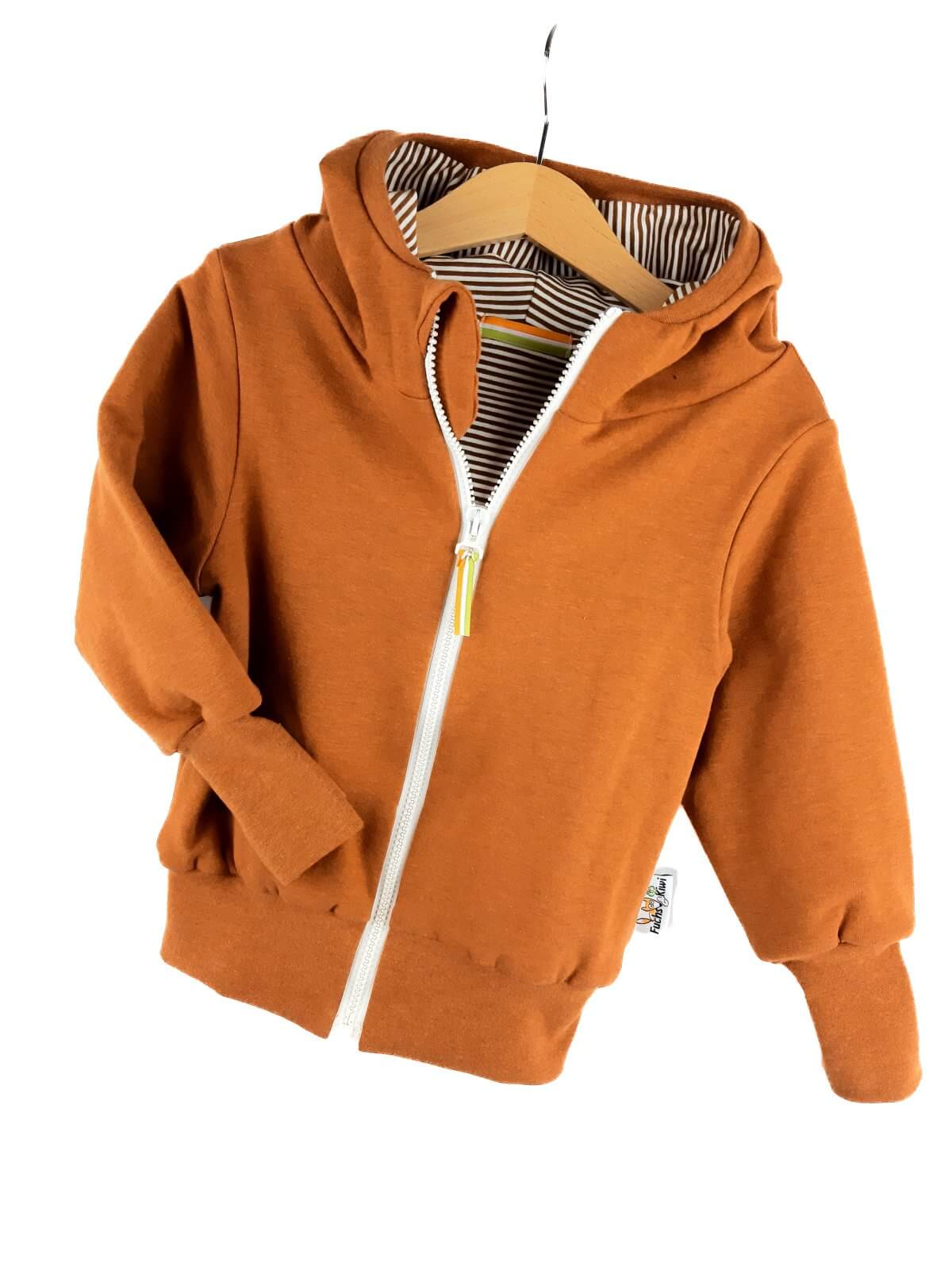 Sweatjacke Streifen karamell