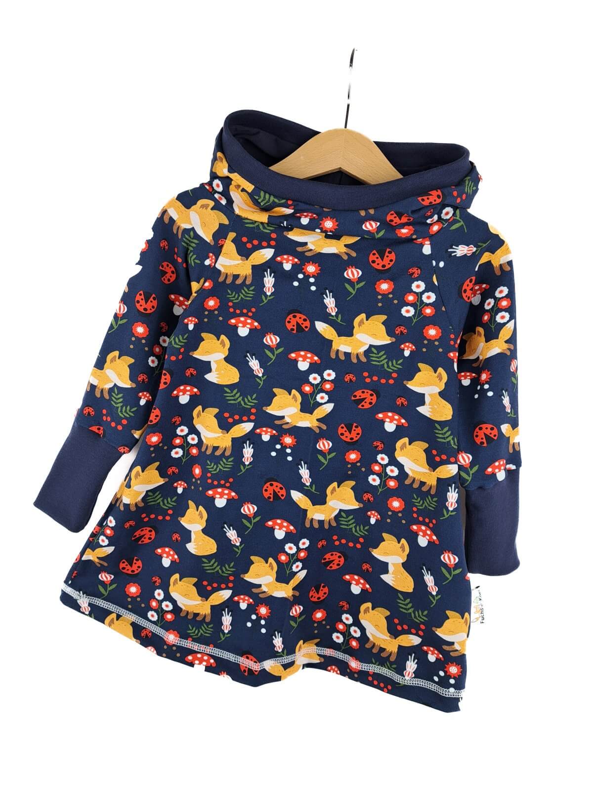 Hoodiekleid Fuchsbaby blau